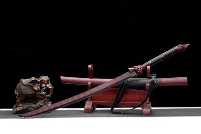 Handmade manganese steel katana black and red
