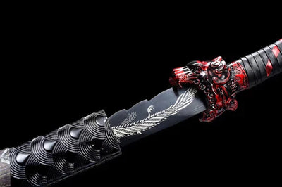 Handmade manganese steel dragon-shaped katana
