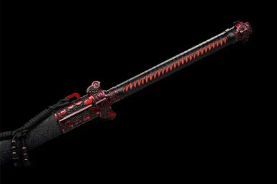 Handmade Manganese Steel Chinese Sword With Black Sheath